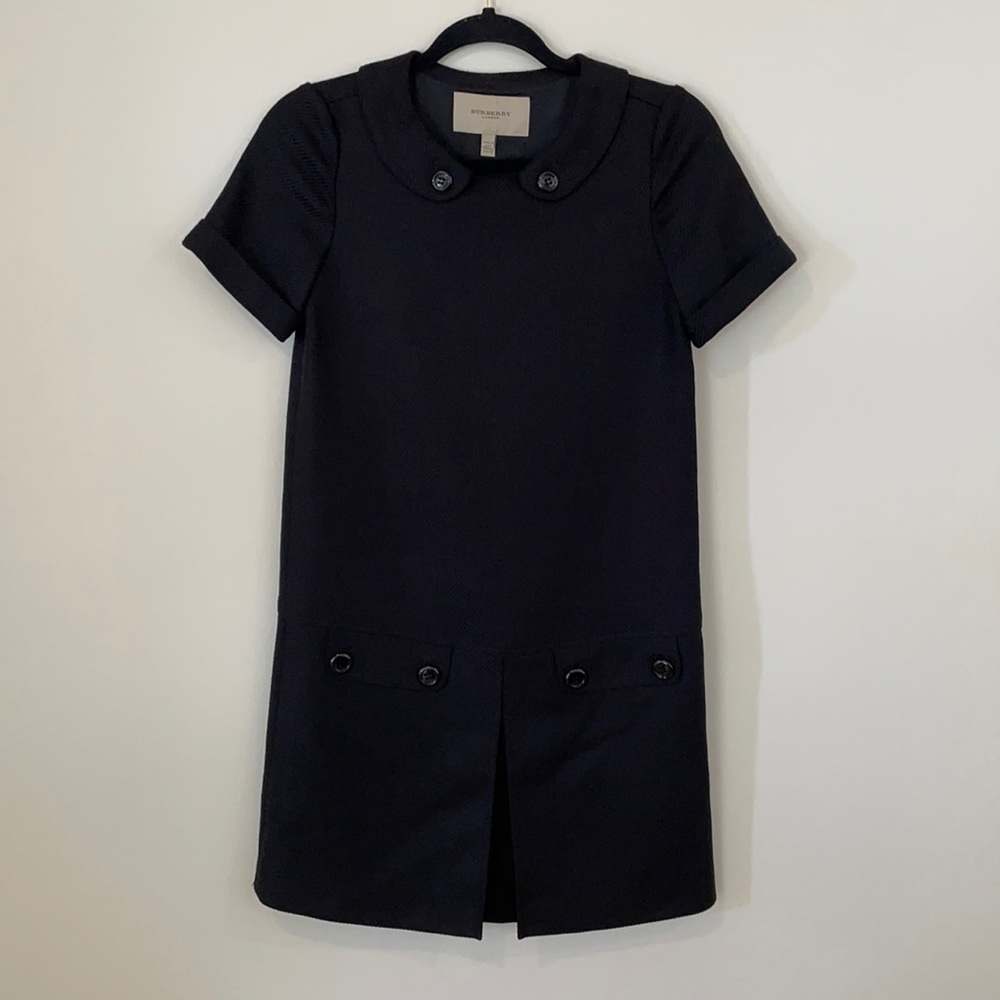 Black wool Burberry mini dress